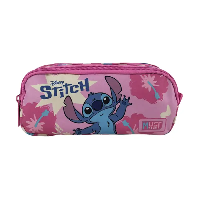 Must Κασετίνα Βαρελάκι 2 θήκες Stitch Ροζ (000565973)