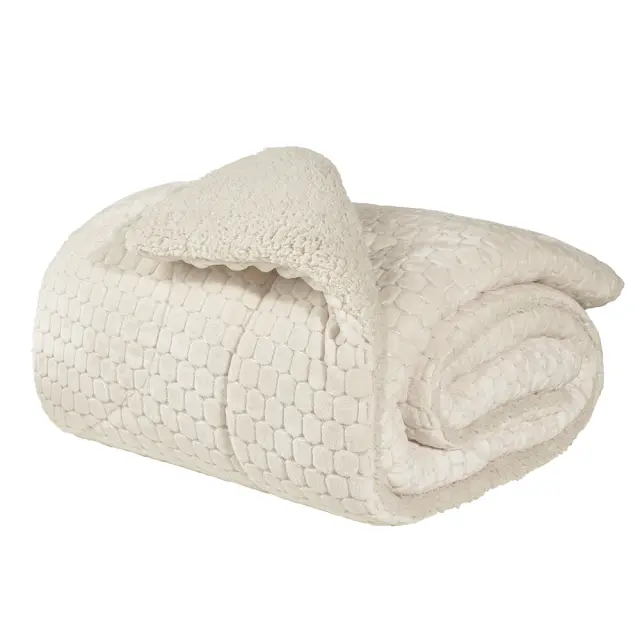 Κουβερτοπάπλωμα sherpa μονό 160x220cm εκρού Das Home 1168 3