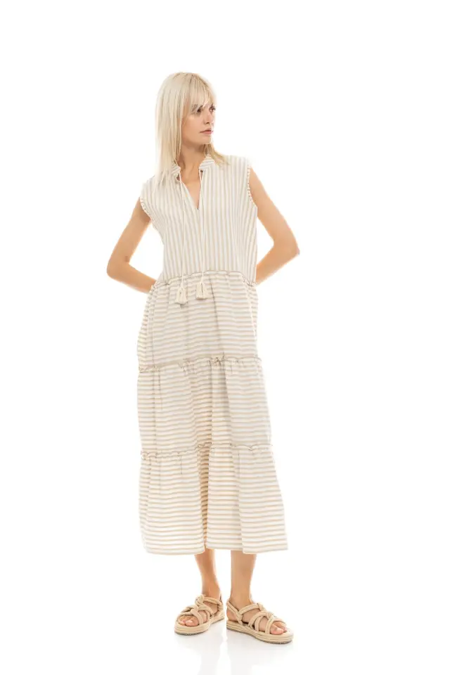 Beachwear Stripe Sand B435 Black Pink Label 2