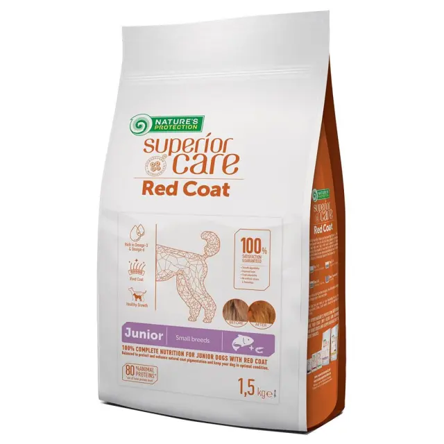 NATURE'S PROTECTION Superior Care Red Coat Grain Free Junior Small Salmon with Krill - dry food for puppies - 1.5 kg