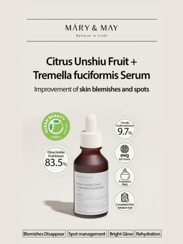 Mary + May Citrus Unshiu + Tremella Fuciformis Serum – Ορός για την αντιμετώπιση των κηλίδων 30ml 2