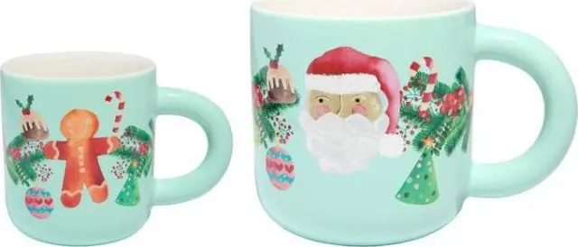 Maxwell & Williams Tis The Season Santa & Me Mug Set Κούπες Κεραμικές Σετ 2 Τεμαχίων