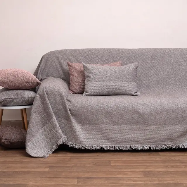 Ριχτάρι Πολυθρόνας 180x180 Viopros 2218 Γκρι 100% Chenille