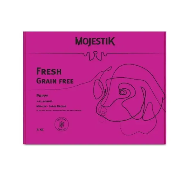 MOJESTIK FRESH GRAIN FREE PUPPY 3KG Με Φρέσκο Κρέας για Κουτάβια 2-12 μηνών μεσαίου και μεγάλου μεγέθους