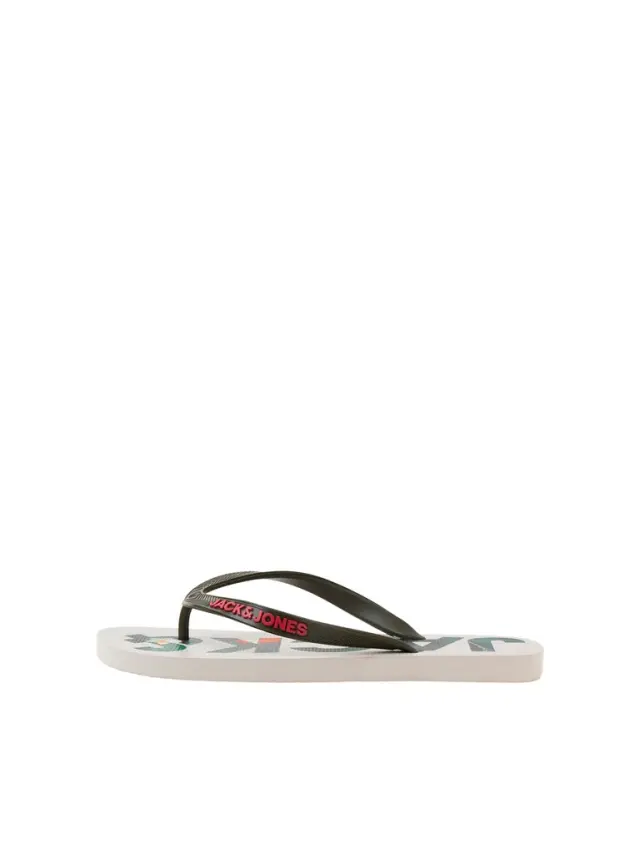 JFWLOGO PALM PRINT FLIP FLOP Olive Night 2