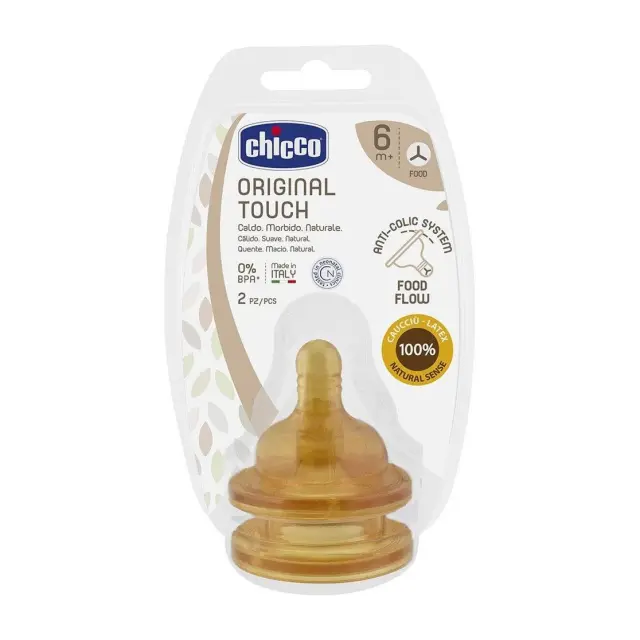 Chicco Physiological Θηλές Μπιμπερό από Φυσικό Καουτσούκ (Latex) Ροή Φαγητού, 2τμχ