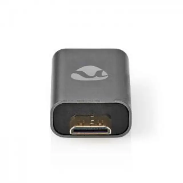 Αντάπτορας High Speed HDMI with Ethernet, HDMI mini αρσ. - HDMI θηλ, με επίχρυσες επαφές σε γκρι χρώμα. 3