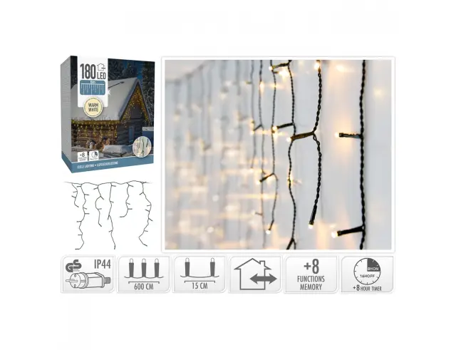Διακοσμητικός Φωτισμός (AGL451300) με 180 Φωτάκια LED - 600×52 cm AGL451300 2