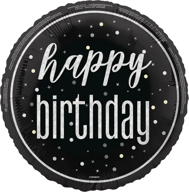 Μπαλόνι Φοιλ 18 Happy Birthday Glitz Black / 46 εκ