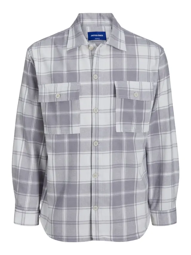 JORBLAFRI CHECK OVERSHIRT LS BF cloud dancer
