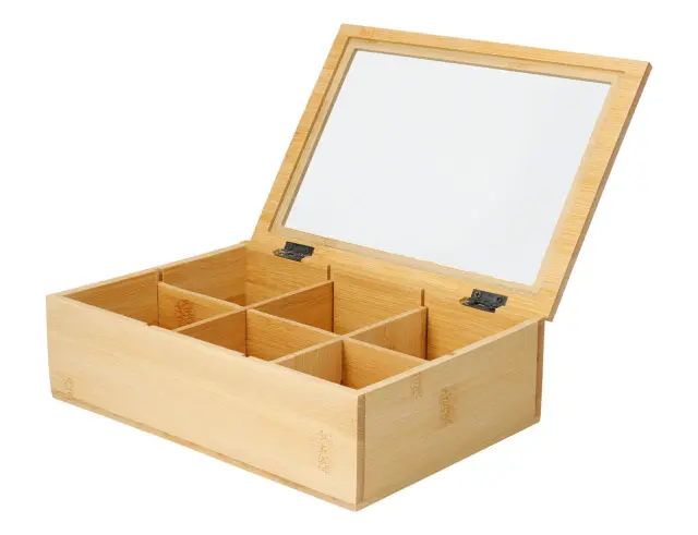 Ξύλινο Κουτί Αποθήκευσης για τσάι Excellent Houseware με 6 θέσεις και διαστάσεις 24x16x7cm 101005690 2