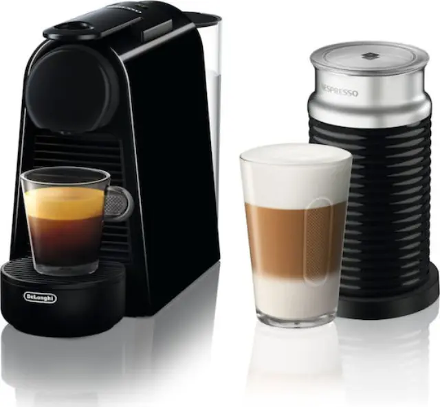 Delonghi EN85.BAE Essenza Mini Bundle Καφετιέρα για Κάψουλες Nespresso Πίεσης 19bar με Αφρογαλιέρα Black