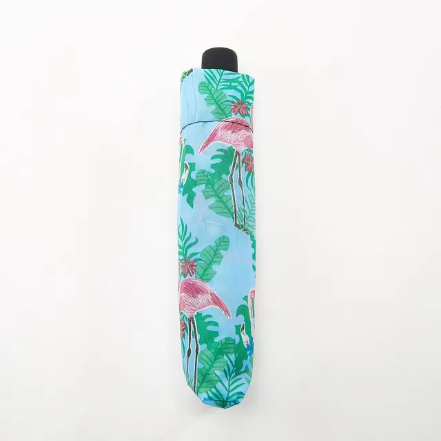 Eco Chic Recycled mini Umbrella / Ομπρέλα Σπαστή (2 σχέδια) Flamingo 2