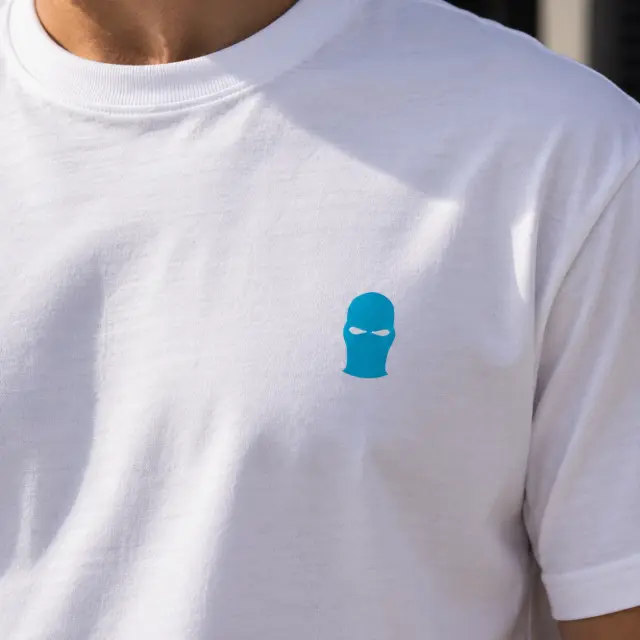 Ghetto T-Shirt White – Blue Mask 3