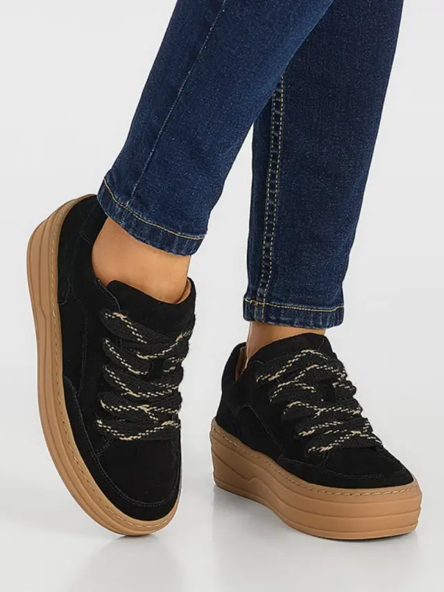 Gabor Sneakers Γυναικείο δέρμα Nubuck Μαύρο GAB/73351 17-SCHWARZ 2
