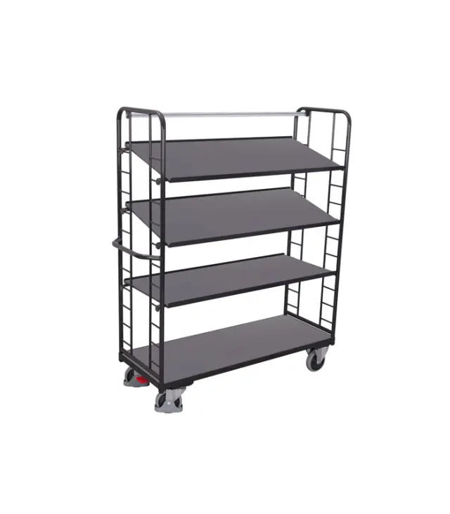 Variofit sw-540.202/AG Τρόλεϊ Μεταφοράς 4 Επιπέδων με Επικλινή Ράφια για Φορτίο Βάρους ως 250kg