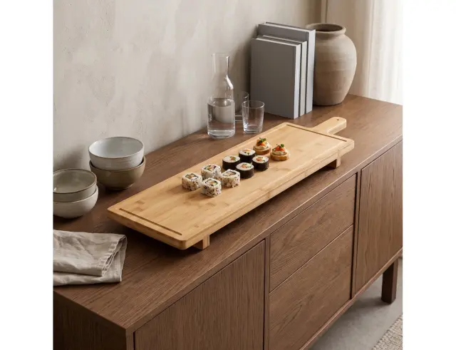 Ξύλινος Δίσκος Κοπής με λαβή Secret De Gourmet Ξύλο Bamboo - 88x26x5cm 196324