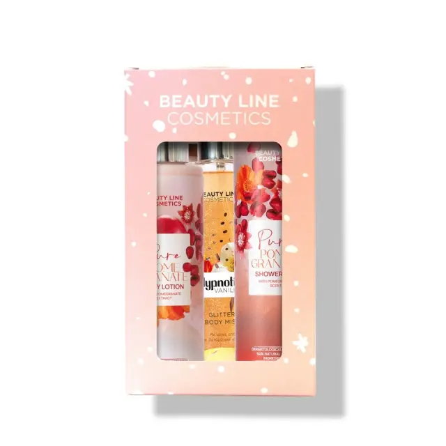 Beauty Line Σετ Hypnotic Shower Gel 250ml+Body Lotion 200ml Pomegranate+Boby Mist Glitter Vanilla 200ml