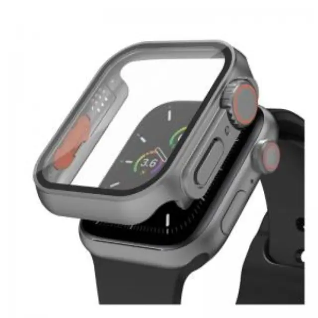 Θήκη PC με Tempered Glass Ahastyle WG115 Apple Watch 7/ 8/ 9 45mm Upgrade σε Ultra Γκρι N66872 2
