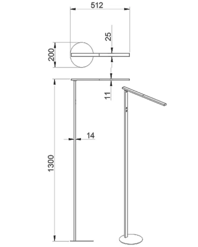 Ideal 3550-11 φωτιστικό δαπέδου Άσπρο 2