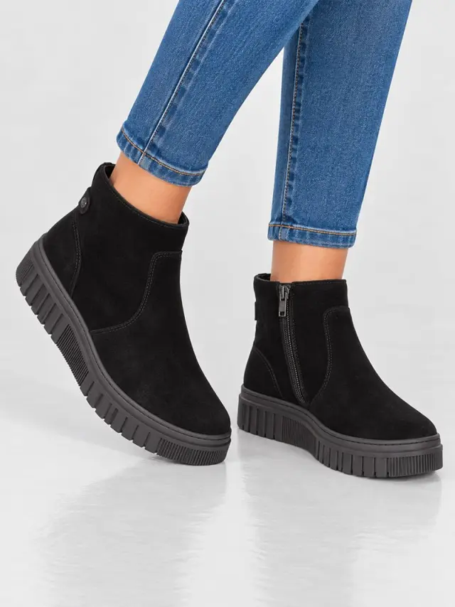 Gabor Μποτάκια Γυναικείο δέρμα Nubuck Μαύρο GAB/800802 001-BLACK - 42 2