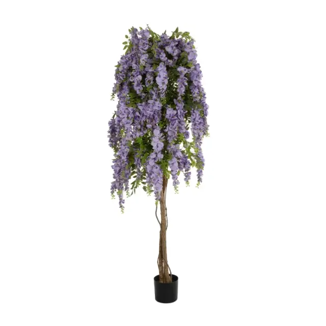 Τεχνητή Μωβ Βιστερία 180cm με Ξύλινο Κορμό 20682 Πράσινο