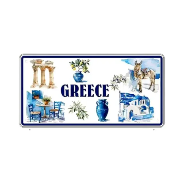 Μεταλλική πινακίδα Souvenir - 12pcs - Greece - 15x30cm - 181040