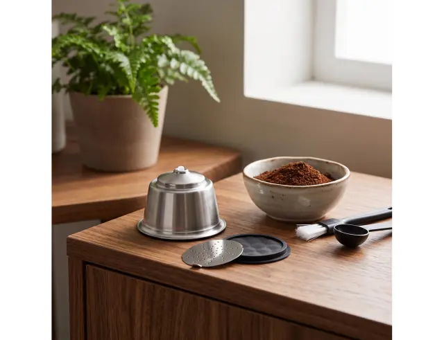 Επαναγεμιζόμενη Κάψουλα Καφέ Cook Concept για καφετιέρες Dolce Gusto με βουρτσάκι καθαρισμού και δοσομετρικό κουτάλι KA4559
