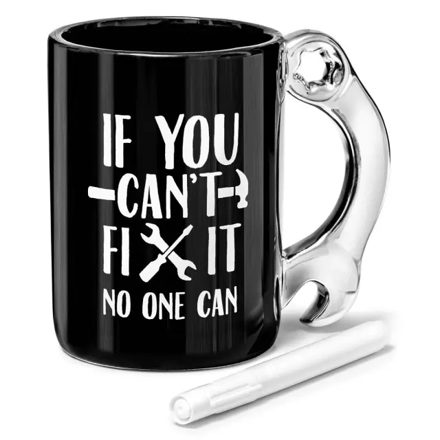Fix It Mug with a Whiteboard Marker 500ml- Black OEM