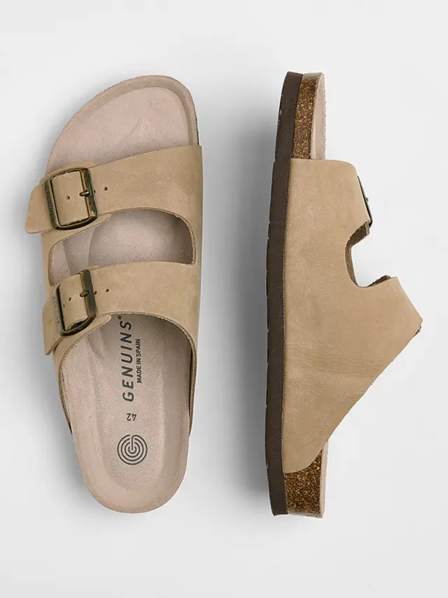 Genuins Πέδιλα Unisex δέρμα Nubuck Μπεζ GEN/HAWAII APURE G106561 N/TAUPE 3