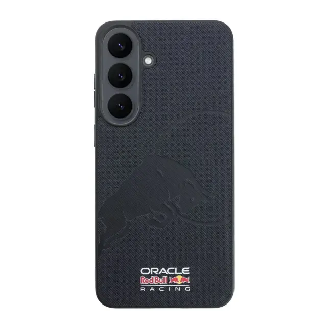 Red Bull PU Leather Meshed Debossed Bull Magnetic Case for Samsung Galaxy S26 FE Navy 3