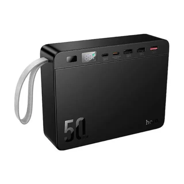 Hoco J166 Carretera Power Bank 50000mAh 22.5W με 3 Θύρες USB-A και 2 Θύρες USB-C Power Delivery / Quick Charge 2.0 / Quick Charge 3.0 Μαύρο