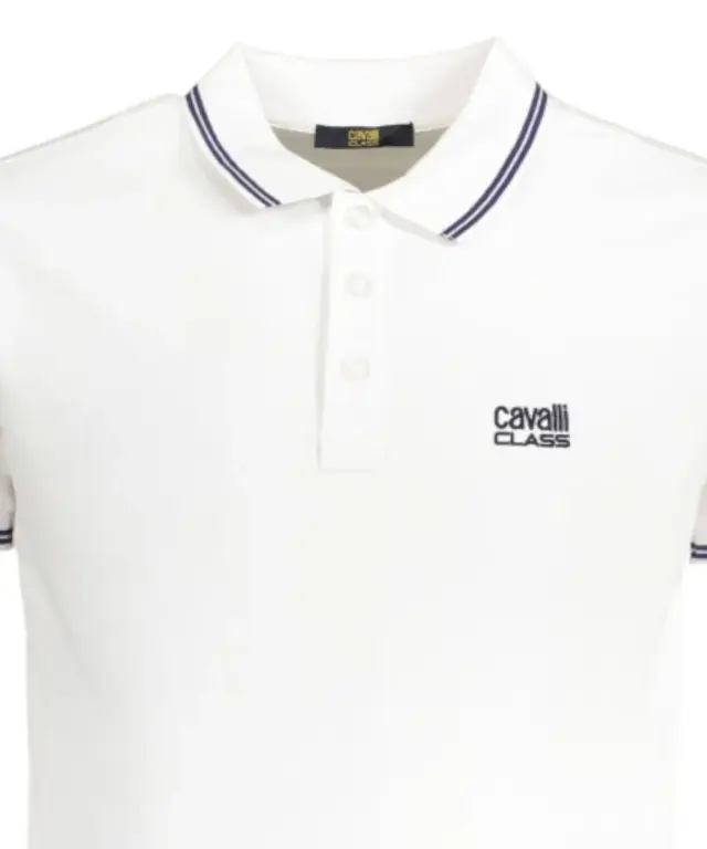 Cavalli Class - Ανδρική Μπλούζα Κοντομάνικη Polo Πικέ QXT64YKB002-00533 Λευκό 3