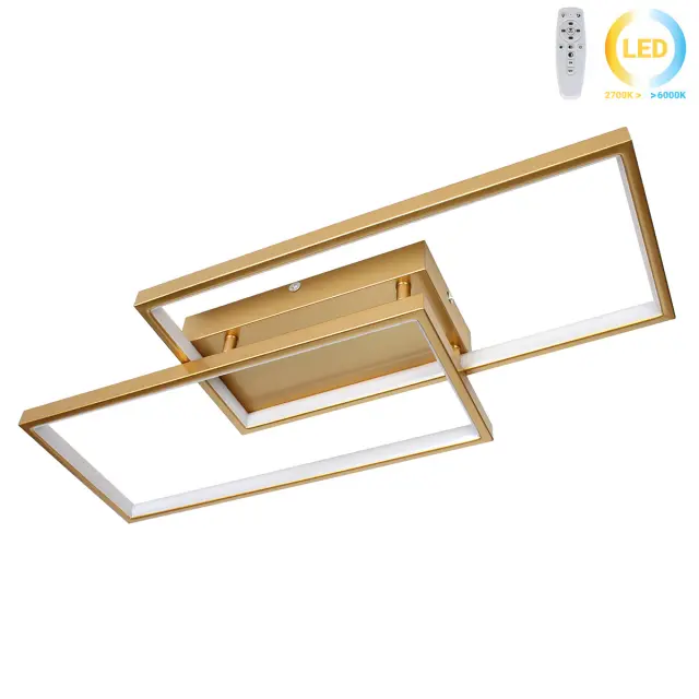 Φωτιστικό οροφής LED 34W 65x28x8 εκ. χρυσό με controller - GLOBOBOX