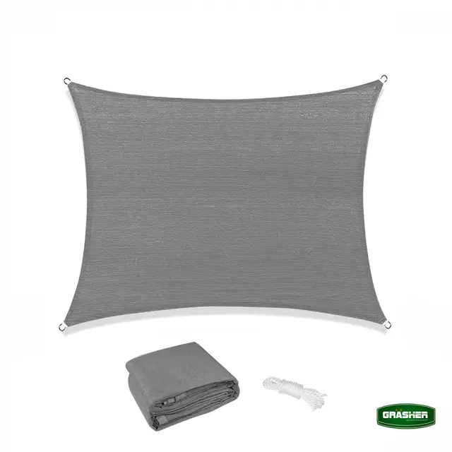 Τετράγωνο Πανί Σκίασης 3.6x3.6m 180gr/m² Γκρι GRASHER 103613