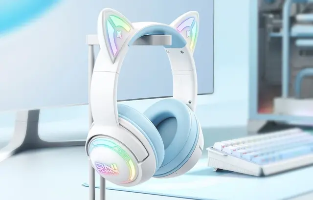 Onikuma GT838 Ασύρματα Bluetooth Over Ear Ακουστικά με 12 ώρες Λειτουργίας Μπλε 3