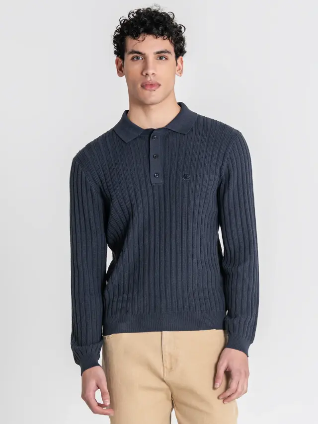 Gianni Kavanagh Ανδρικό ESSENTIAL Πλεκτό Polo – Navy Blue - XL
