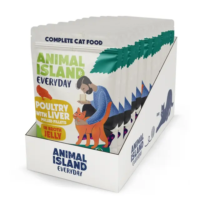 ANIMAL ISLAND Everyday Poultry and liver in jelly - wet cat food - 12 x 85g