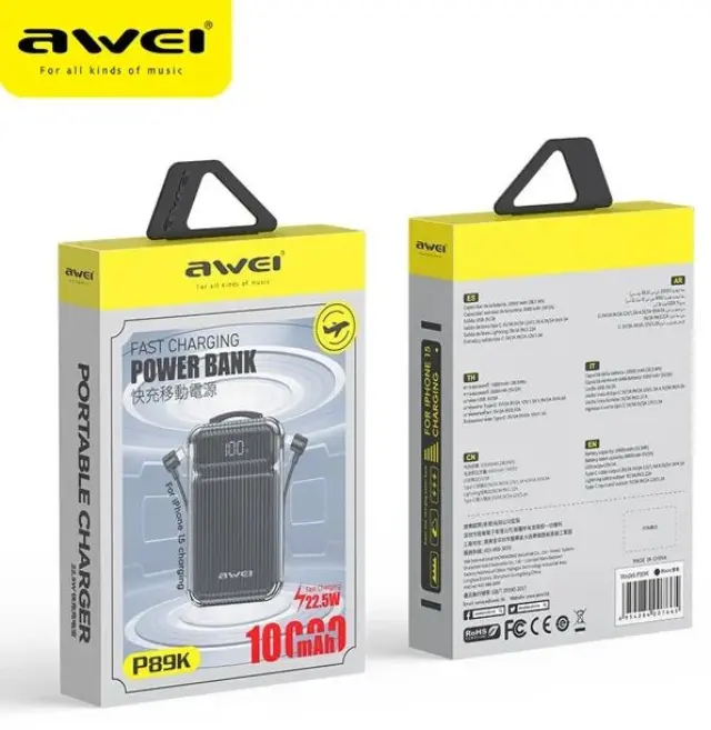 Powerbank - P89K - 10.000mah - AWEI - 007672 - White 3