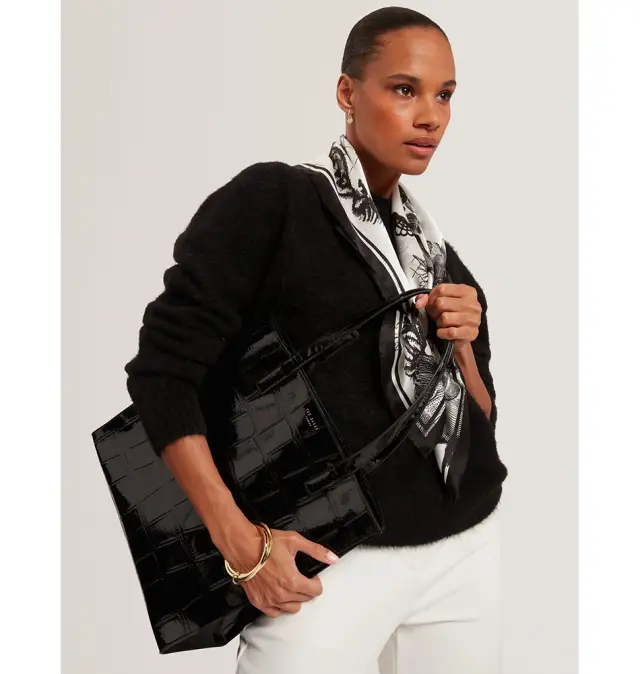 Γυναικεία Τσάντα Ώμου Ted Baker Vannda Large Icon 283927-Μαύρο Λουστρίν Μαύρο - One Size 3