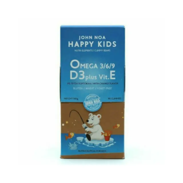 John Noa Happy Kids Omega 3/6/9 D3 Plus Vit. E Παιδικό Συμπλήρωμα Διατροφής, 90 Ζελεδάκια