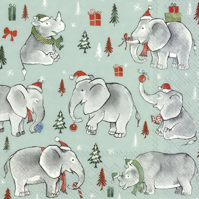 Χαρτοπετσέτα για decoupage, Wild Christmas Light Blue, 1 τεμ.